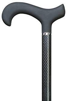 Men Soft Touch Derby Cane Black Triple Wound Carbon Fiber -Affordable Gift! Item #DHAR-9075008