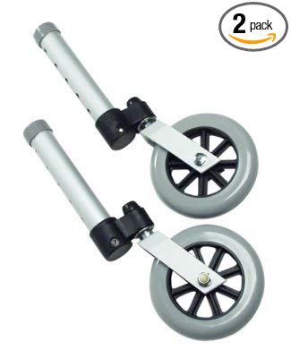 Pivit Replacement Swivel Wheels for Walkers | 5 inch | 2 Pack | 360° Radius Turns On A Dime! Easily Travel Through Tight & Crowded Areas | Bonus Glide Covers & Lifetime Warranty | Fits Any 1