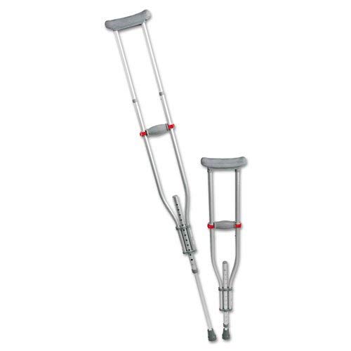 Medline - Quick Fit Push Button Aluminum Crutches, Adjustable, 4'7