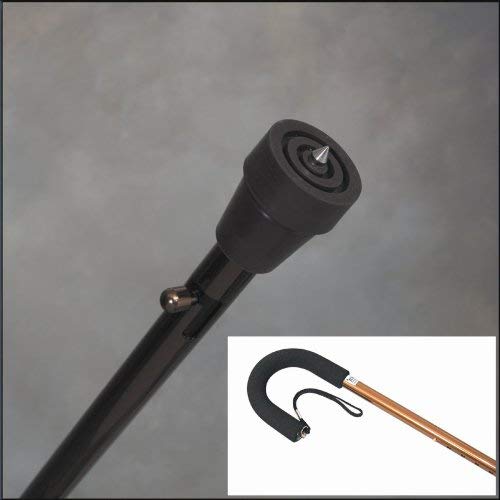 Retractable Ice Tip Cane - Offset Cane For Winter Use