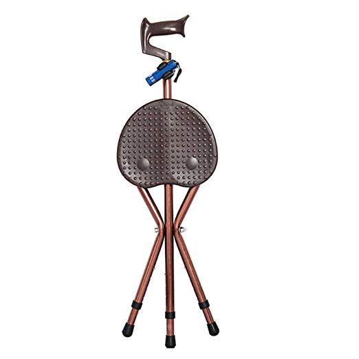 Adjustable Folding Walking Cane Chair Stool Massage Walking Stick with Seat Portable Fishing Rest Stool