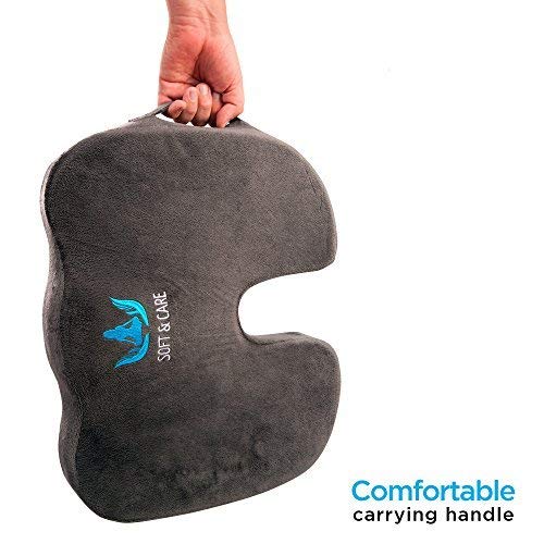 SOFTaCARE Premium Orthopedic Seat Cushion & Coccyx Cushion. Best Office Chair Cushion and Car Cushion Seat for Sciatica Pain Relief - Relieve Your Pain!