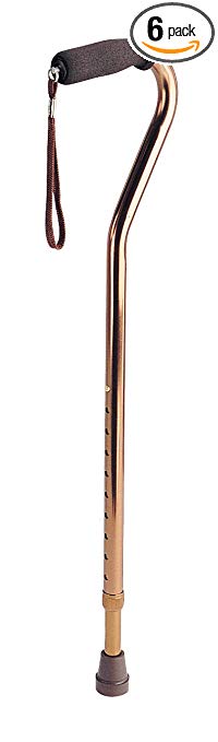 Medline MDS86420BRZW Offset Handle Canes with Foram Hand Grip, Bronze (Pack of 6)