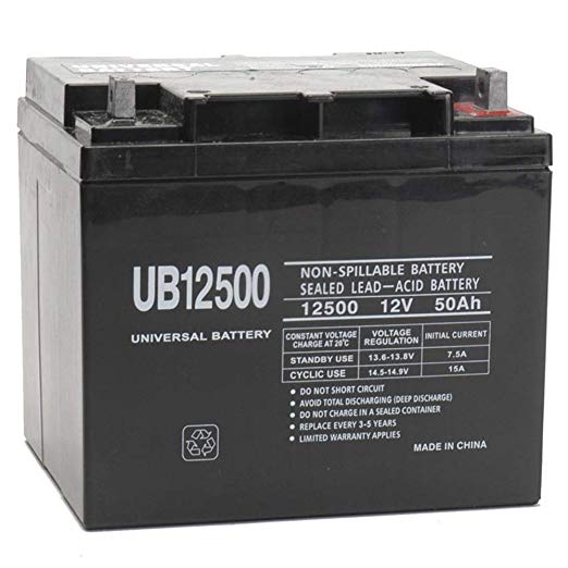 Universal Power Group 12V 50Ah SLA Mobility Scooter Battery UB12500 For Suntech Regent