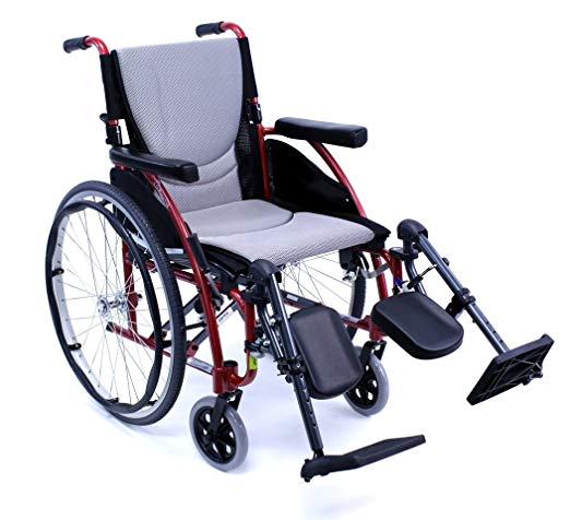 Karman S-ERGO115F20R-E Wheelchair with Elevating Legrest, Rose Red, 20 x 17 Inch, 25 Pound