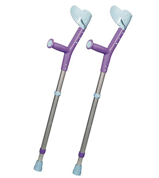 ORTONYX Kids Walking Forearm Crutches (1 Pair) - Adjustable - Lightweight - Ergonomic Handle with Comfy Grip