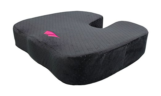 Extra Thick Coccyx Orthopedic Memory Foam Seat Cushion by FOMI Care | Black Large Cushion For Car or Truck Seat, Office Chair, Wheelchair | Back Pain Relief