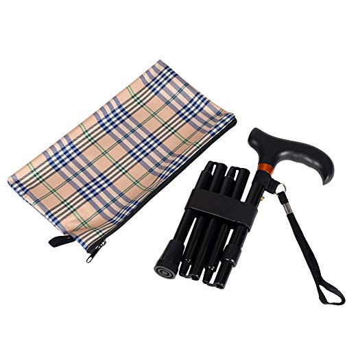 Mini Folding Cane - Travel Cane - Adjustable - Black