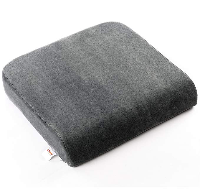 Cheer Collection Extra Large Seat Cushion | Memory Foam Comfort Pad for Prolonged Sitting with Removable Washable Cover