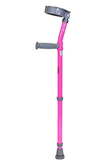 Walk Easy Youth Forearm Crutches w/Full Cuff Model 582 (Pair) (Neon Pink)