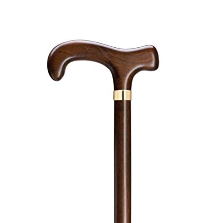 Men Extra Wide Ergonomic Derby Cane Walnut -Affordable Gift! Item #HAR-9769207