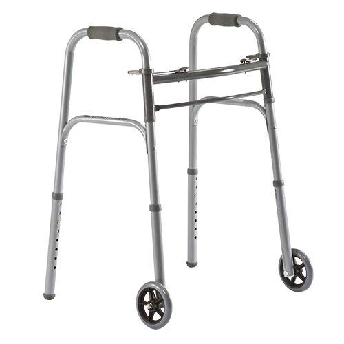Medline Junior Two-Button Folding Walker with 5