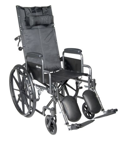 McKesson Reclining Wheelchair and Detachable Desk Arms - 18-Inch Seat Width, 300 lbs. Capacity - 1 Each / Each - 18324201