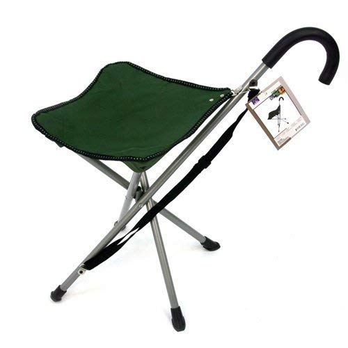 Mac Sports Folding Cane Chair - Walking Stick with Stool