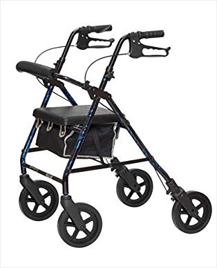 Deluxe Rollator Rolling Walker Color: Flame Red