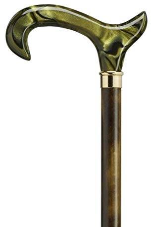 Acrylic Derby Handle Cane Color: Green