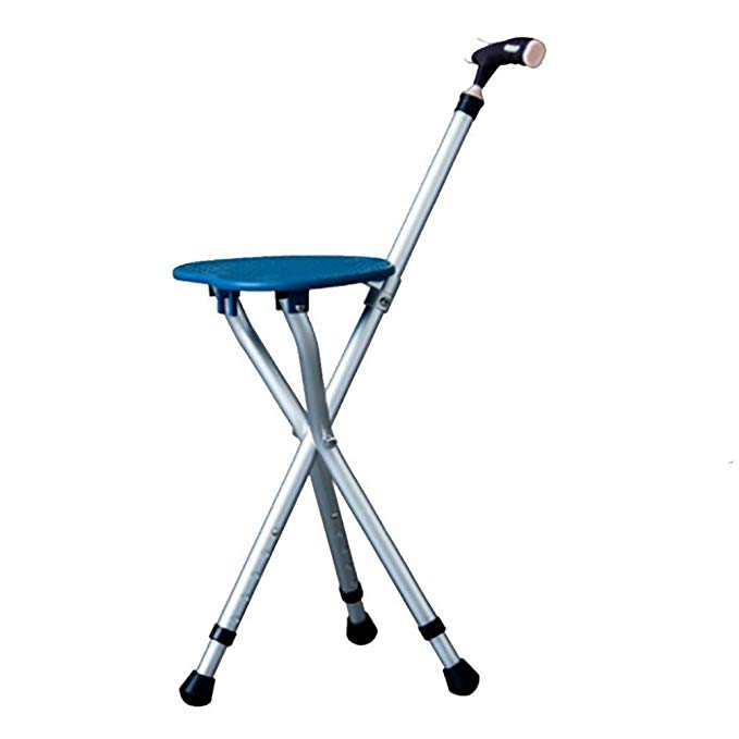 RUIRUI Folding Lightweight Adjustable Height Cane Seat