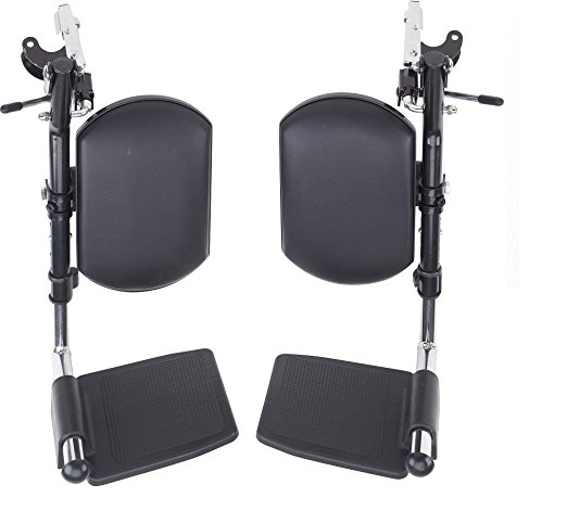 Wheelchair Elevating Legrests by Healthline, Wheelchair Elevating Leg Rest With Padded Calf Pads, Footrest Accessories for Healthline, Drive, Invacare Wheelchair Parts, 1 Pair