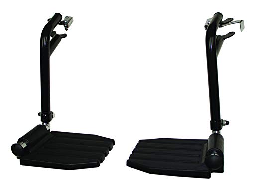 FRB412 - (1 Pair) Top Latch Black Footrest, Hemi Pin Spacing, Plastic Footrest