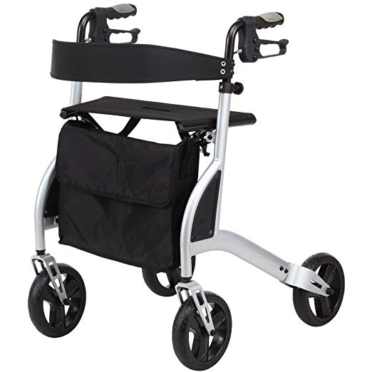 Elite Care Ultra Lightweight Folding Rollator Walking Frame With Seat And Locking Brakes Only 13lbs