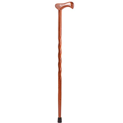 Handcrafted Wood Walking Cane - Made in the USA by Brazos - Twisted Bloodwood Exotic - 40 Inches