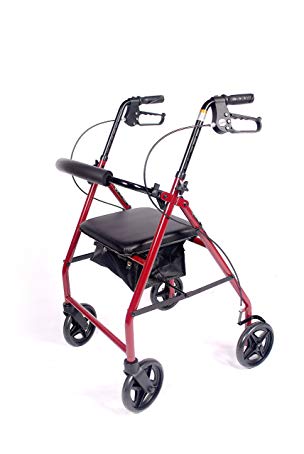 Caremax Premium Folding Mobility Lightweight Rollator, Mobile Walker and Rest Seat for Elderly, Disabled, and Limited Mobility Patients with 8