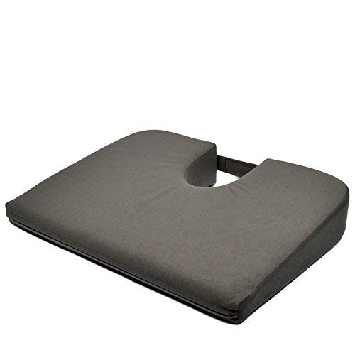 Charcoal Velour Original Tush Cush Orthopedic Wedge Meditation Cushion