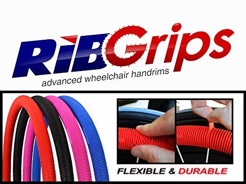 RibGrips Wheelchair Handrim (24 (540) 6-Tab, Galactic Black)