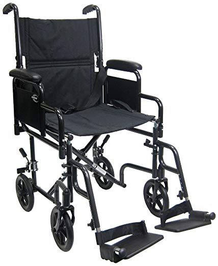 Karman Lightweight Transport Wheelchair with Removable Armrest