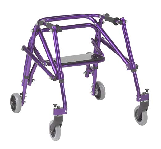 Inspired by Drive Nimbo 2G Lightweight Posterior Walker with Seat, Wizard Purple, Small